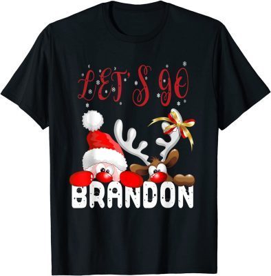T-Shirt Let’s Go Branson Brandon Christmas Lights Reindeer