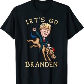 Let's Go Branden Riding A House Meme Ugly Christmas Pajama Funny T-Shirt