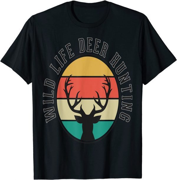 Vintage Sunset With Deer Hunting Tee Shirts