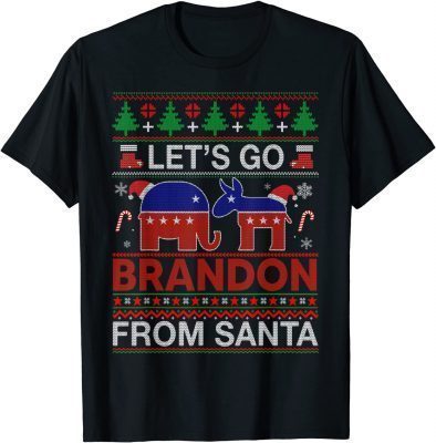 Go Brandon Let's Go 2024 Meme Biden Ugly Christmas Sweater Unisex T-Shirt