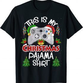 This is My Christmas Pajama Santa Hat Gamer Video Game Games TShirt