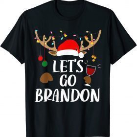 Funny Let's Go Branson Brandon Christmas Lights Reindeer T-Shirt