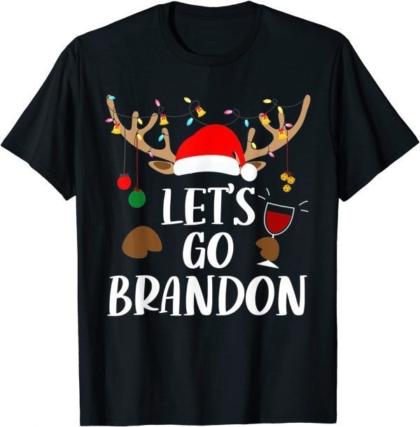 Funny Let's Go Branson Brandon Christmas Lights Reindeer T-Shirt