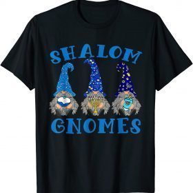 T-Shirt Hanukkah Funny Jewish Shalom Gnomes Chanukah Lights