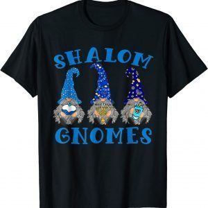 T-Shirt Hanukkah Funny Jewish Shalom Gnomes Chanukah Lights
