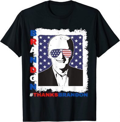 2021 Thank You Brandon Vintage US Flag Union Stars Sunglasses Unisex T-Shirt