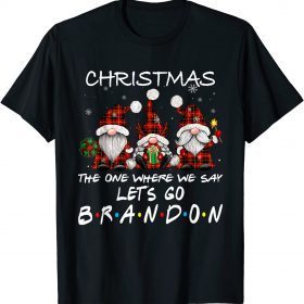 Christmas 2021 Let's Go Branson Brandon Funny Gnome Xmas T-Shirt