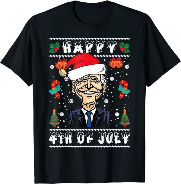 TShirt Christmas Santa Biden Happy 4th of July Ugly Xmas