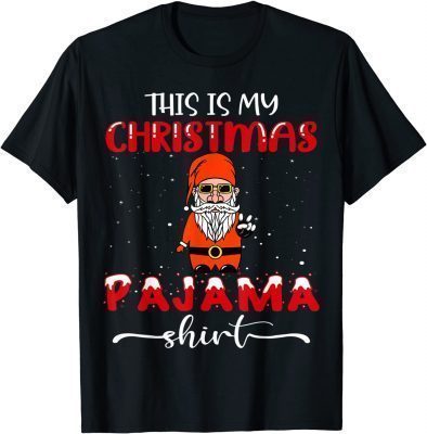 2021 This is My Christmas Pagama tee santa peace hand sign cool T-Shirt