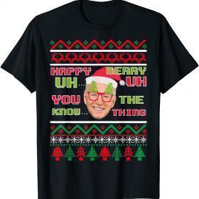 Funny Joe Biden Merry UH UH Ugly Christmas 2021 T-Shirt