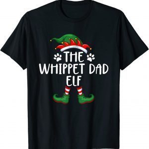 2021 English Whippet Dad Dog Elf Christmas Matching X mas Pajama T-Shirt