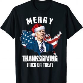 2021 Joe Biden Merry Thanksgiving USA Flag Funny T-Shirt