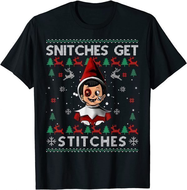 Snitches Get Stitches Costume, Ugly Christmas Sweater T-Shirt