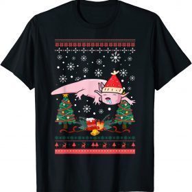 Axolotl Ugly Christmas Gingerbread Stocking Holly Gift T-Shirt