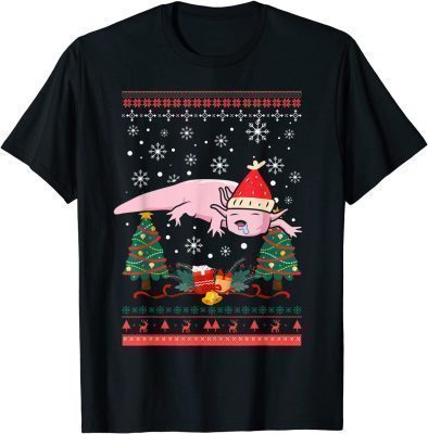 Axolotl Ugly Christmas Gingerbread Stocking Holly Gift T-Shirt