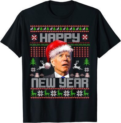 Classic Cool Santa Joe Biden Happy New Year Ugly Christmas Sweater T-Shirt