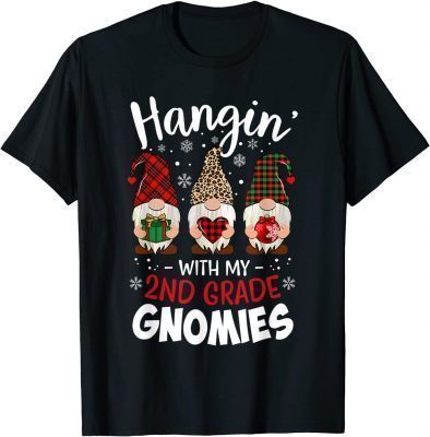 Hangin with My 2nd Grade Gnomies Christmas Teacher Buffalo T-Shirt