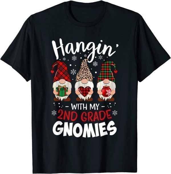 Hangin with My 2nd Grade Gnomies Christmas Teacher Buffalo T-Shirt