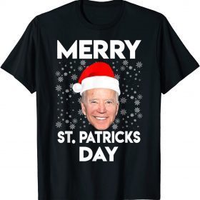 Funny President Joe Biden Merry St. Patricks Day Christmas T-Shirt