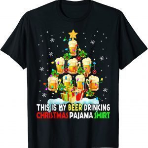 This Is My Beer Drinking Christmas Pajama Shirt Beer Drinker T-Shirt