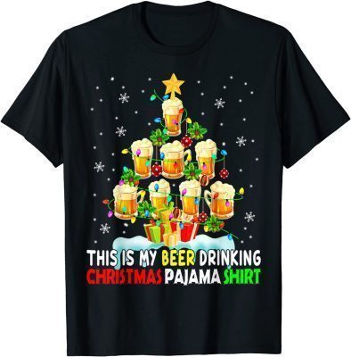 This Is My Beer Drinking Christmas Pajama Shirt Beer Drinker T-Shirt