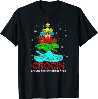 Official Crocin Around The Christmas Tree Funny Xmas Christmas Pajama T-Shirt