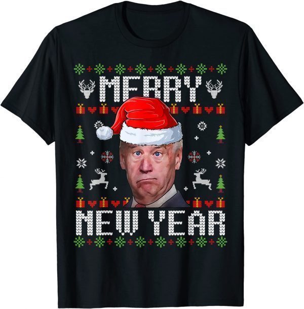 Santa Joe Biden Happy New Year Ugly Christmas Sweater Gift 2021 T-Shirt
