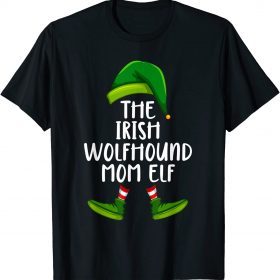 2021 Irish Wolfhound Mom Dog Elf Funny Christmas Pajama Women T-Shirt