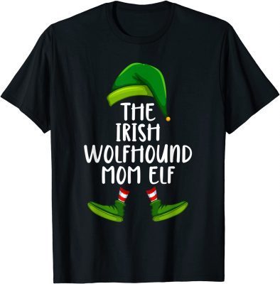 2021 Irish Wolfhound Mom Dog Elf Funny Christmas Pajama Women T-Shirt