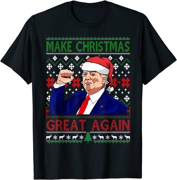 Funny Trump Make Christmas Great Again Ugly Sweater Xmas Pjs T-Shirt
