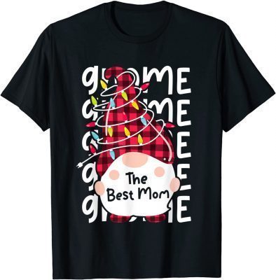 The Best Mom Gnome Matching Family Christmas Lights Pajama T-Shirt