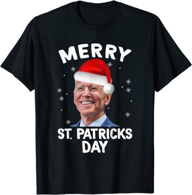 T-Shirt Joe Biden Santa Hat Happy St Patricks Day Christmas