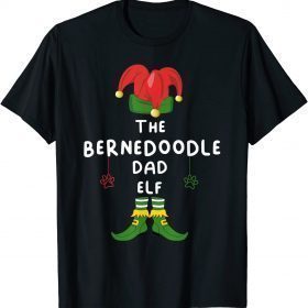 Bernedoodle Dad Dog Elf Group Matching Family Christmas T-Shirt