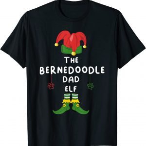 Bernedoodle Dad Dog Elf Group Matching Family Christmas T-Shirt