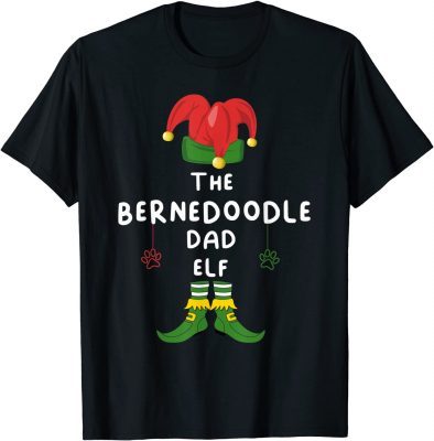 Bernedoodle Dad Dog Elf Group Matching Family Christmas T-Shirt