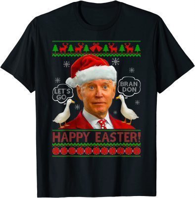T-Shirt Santa Joe Biden Happy Easter Christmas 2022 Ugly