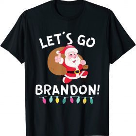 Funny Let's Go Brandon Anti Biden Funny Santa Christmas Gift TShirt