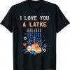 Love A Latke Hanukkah Menorah Nine Candles Funny T-Shirt