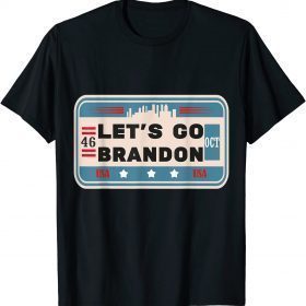 Let's Go Brandon Biden Chant Vintage US Car License Plate T-Shirt