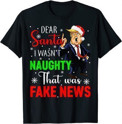 T-Shirt Trump Christmas Pajamas Dear Santa Fake News Costume