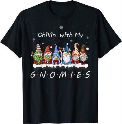 Official Chillin With My Gnomies Funny Gnome Christmas Pamajas Family T-Shirt