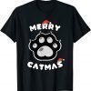 Funny Cat Merry Catmas Merry Xmas Cat Gift for Cat Lover T-Shirt