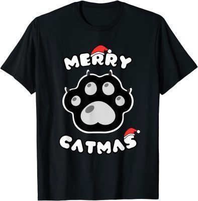 Funny Cat Merry Catmas Merry Xmas Cat Gift for Cat Lover T-Shirt