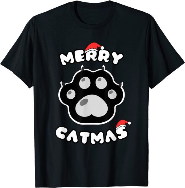 Funny Cat Merry Catmas Merry Xmas Cat Gift for Cat Lover T-Shirt