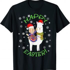 Santa Joe Biden Happy Easter Llama Ugly Christmas Men Women Gift T-Shirt