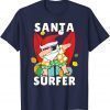 Christmas Holidays Funny Dabbing Santa Surfer Men Women Kids T-Shirt