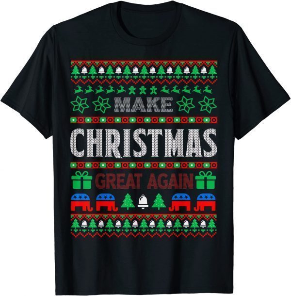 2021 Make Christmas Great Again Trump Ugly Christmas Funny T-Shirt