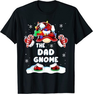 T-Shirt Dad Gnome Gnomies Red Plaid Matching Family Christmas Funny