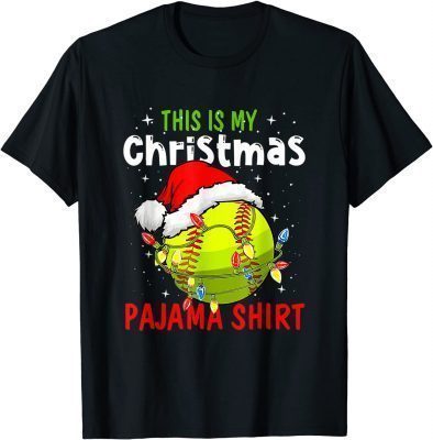 Funny This Is My Christmas Pajama Baseball Softball T-Shirt