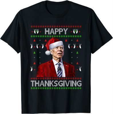 Classic Anti Biden Happy Thanksgiving Ugly Christmas Sweater Xmas T-Shirt